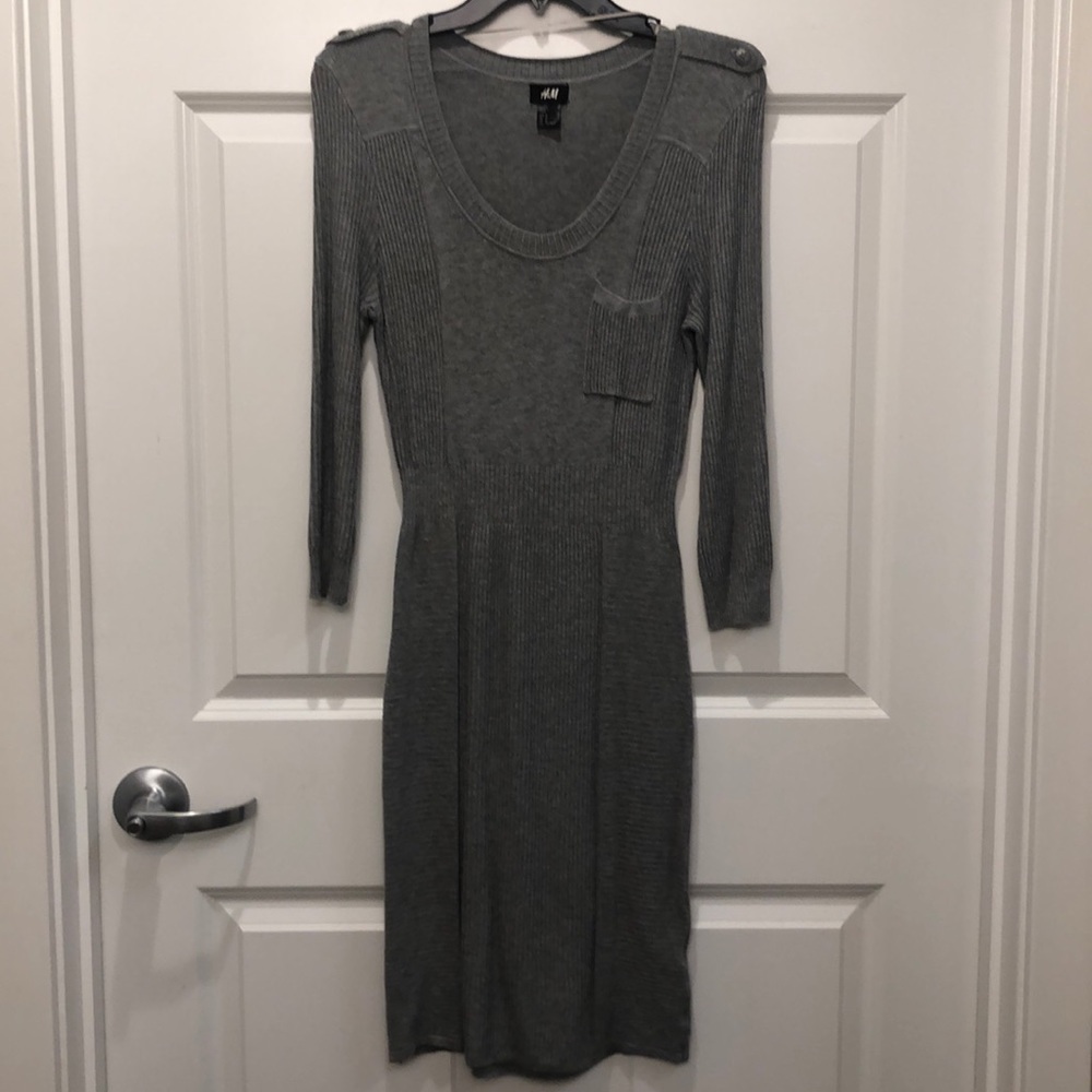 Grey sweater dress